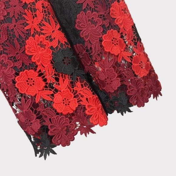 BEBE Floral Embroidered Spaghetti Strap Midi Dress Size 4 - Picture 9 of 12